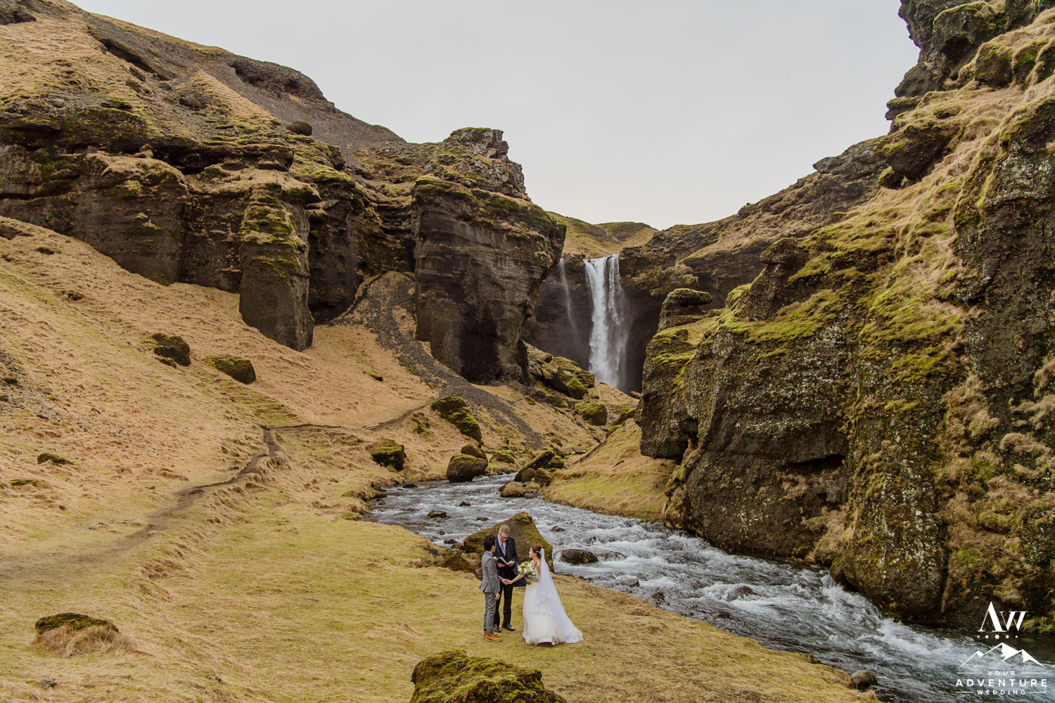 Iceland Elopement Photos-Kvernufoss Wedding